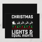Kerstverlichting en gelijke rechten feminist kaart (Voorkant / Achterkant)