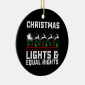 Kerstverlichting en gelijke rechten feminist keramisch ornament (Rechts)