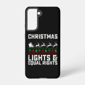 Kerstverlichting en gelijke rechten feminist samsung galaxy hoesje (Achterkant)