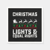 Kerstverlichting en gelijke rechten feminist servet (Voorkant)