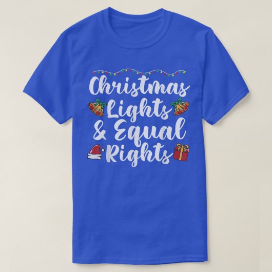 Kerstverlichting en gelijke rechten t-shirt (Design voorkant)