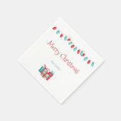 Kerstverlichting en gepersonaliseerde cadeaus servet (Hoek)