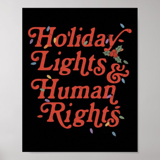 Kerstverlichting en Mensenrechten Grappige Kerstmi Poster (Voorkant)