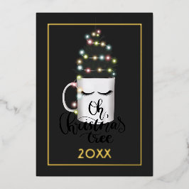 Kerstverlichting Familie Foto Collage Folie Vakant Folie Feestdagenkaart