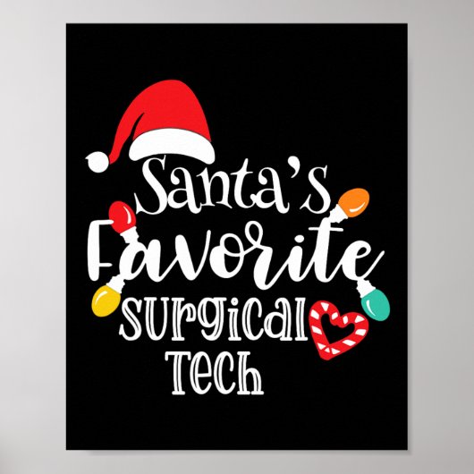 Kerstverlichting Favoriete Operatieassistent Kerst Poster (Voorkant)