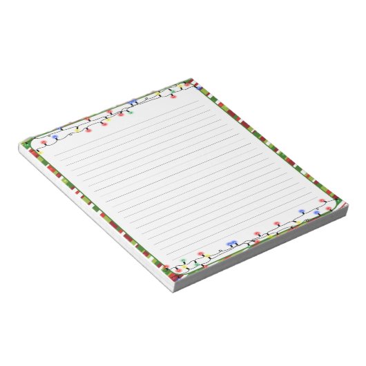 Kerstverlichting Feestdagen gevoerd Notitieblok (Schuin)