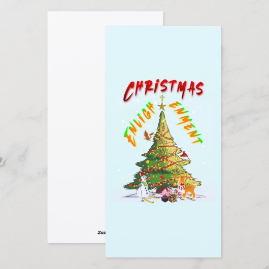 kerstverlichting feestdagenkaart (Voorkant / Achterkant)