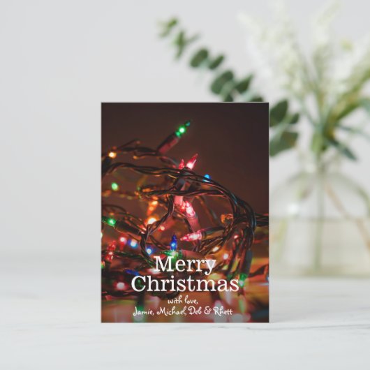 kerstverlichting feestdagenkaart (Staand voorkant)