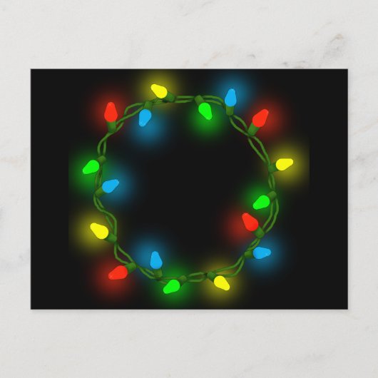 kerstverlichting feestdagenkaart (Voorkant)