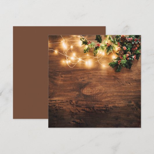 kerstverlichting feestdagenkaart (Voorkant / Achterkant)