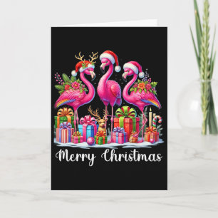 Kerstverlichting Flamingo Kerstman Hoed Sneeuw Ker Kaart