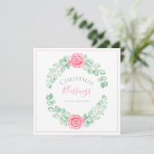 kerstverlichting Floral Eucalyptus Holiday Card (Staand voorkant)