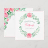 kerstverlichting Floral Eucalyptus Holiday Card (Voorkant / Achterkant)