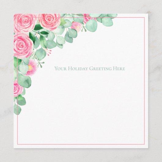 kerstverlichting Floral Eucalyptus Holiday Card (Achterkant)