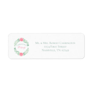 kerstverlichting Floral Eucalyptus Holiday Card Etiket