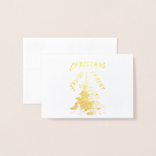 kerstverlichting folie kaarten (Voorkant met envelop)