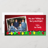 Kerstverlichting/ Foto Groet Feestdagenkaart (Voorkant / Achterkant)