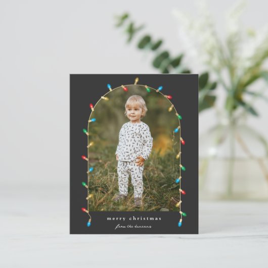 Kerstverlichting Foto Kerstmis vakantie Kaart (Staand voorkant)
