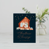 kerstverlichting Foto Roos Gold Folie Feestdagen Briefkaart (Staand Voorkant)