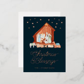 kerstverlichting Foto Roos Gold Folie Feestdagen Briefkaart (Voorkant / Achterkant)