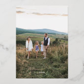 kerstverlichting Foto Roos Gold Folie Feestdagenkaart (Achterkant)