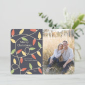 Kerstverlichting Fotokaart -  stijl Feestdagenkaart (Staand voorkant)