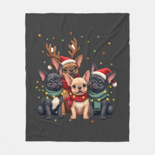 Kerstverlichting Franse Bulldog Kerstman Franse Ho Fleece Deken