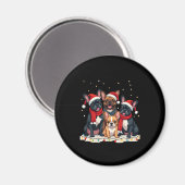 Kerstverlichting Franse Bulldogs Xmas Frenchie Dog Magneet (Voorkant / Achterkant)