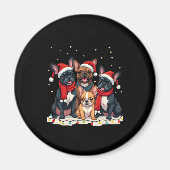 Kerstverlichting Franse Bulldogs Xmas Frenchie Dog Magneet (Voorkant)
