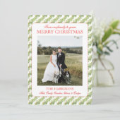 Kerstverlichting Garland Twee foto's Feestdagenkaart (Staand voorkant)