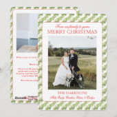 Kerstverlichting Garland Twee foto's Feestdagenkaart (Voorkant / Achterkant)