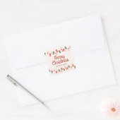 Kerstverlichting Gekleurd Vrolijk Kerstmis Adres Vierkante Sticker (Envelop)