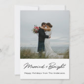 Kerstverlichting Getrouwd en Bright Pas getrouwd F Feestdagenkaart (Voorkant)