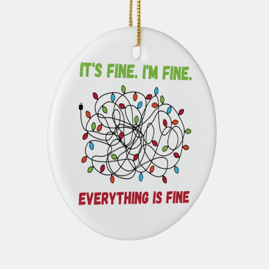 Kerstverlichting - Grappig in prima zijn prima Keramisch Ornament (Rechts)