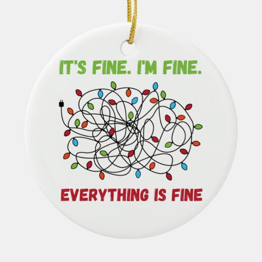 Kerstverlichting - Grappig in prima zijn prima Keramisch Ornament (Voorkant)