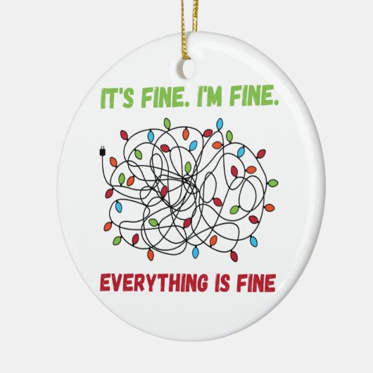 Kerstverlichting - Grappig in prima zijn prima Keramisch Ornament (Links)