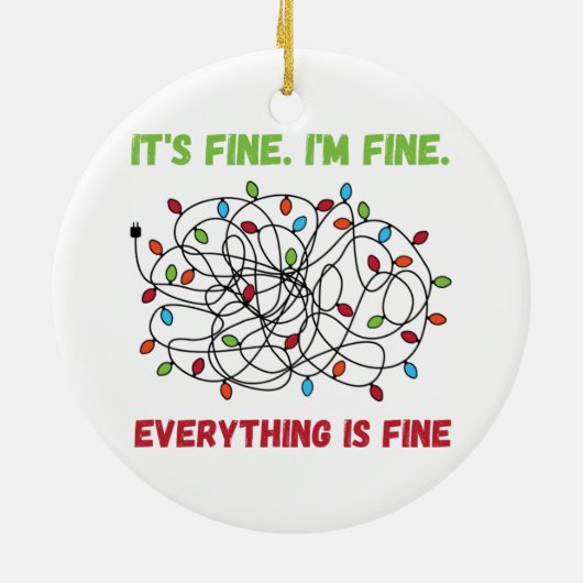 Kerstverlichting - Grappig in prima zijn prima Keramisch Ornament (Achterkant)