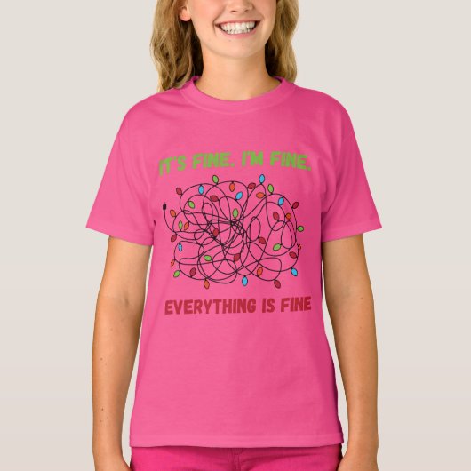 Kerstverlichting - Grappig in prima zijn prima T-shirt (Voorkant)