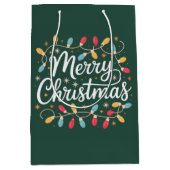 Kerstverlichting Grappige Kerst Vakantie Medium Cadeauzakje (Voorkant)