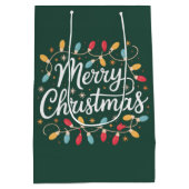 Kerstverlichting Grappige Kerst Vakantie Medium Cadeauzakje (Achterkant)