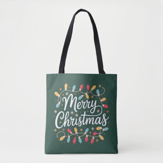 Kerstverlichting Grappige Kerst Vakantie Tote Bag (Voorkant)
