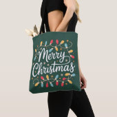 Kerstverlichting Grappige Kerst Vakantie Tote Bag (Dichtbij)
