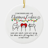 Kerstverlichting Grappige Medewerker Meme Art Whit Keramisch Ornament (Voorkant)