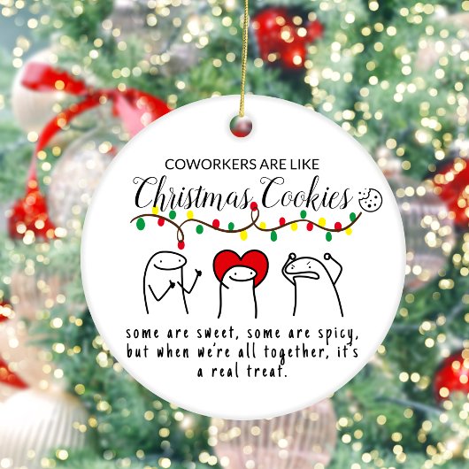 Kerstverlichting Grappige Medewerker Meme Art Whit Keramisch Ornament