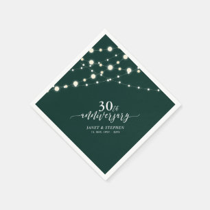 Kerstverlichting   Groene 30e trouwdag Servet