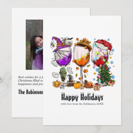 Kerstverlichting Groet Feestdagenkaart (Voorkant / Achterkant)