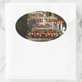 Kerstverlichting Guildford Ovale Sticker (Tas)