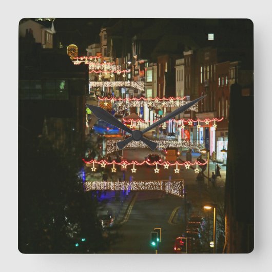 Kerstverlichting Guildford Vierkante Klok (Voorkant)