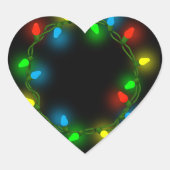 kerstverlichting hart sticker (Voorkant)