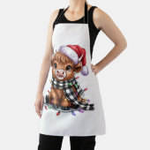 Kerstverlichting Highland Koe Santa Hat Schort (Insitu)